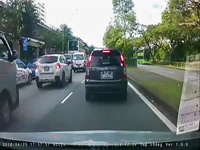 PEDESTRIAN IS AVENTED BY MOTORCYCLIST