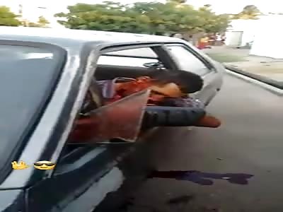 Dead man with a deep cut on his neck. 