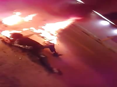 ACCIDENT CAUSES THE MAN TO FIRE