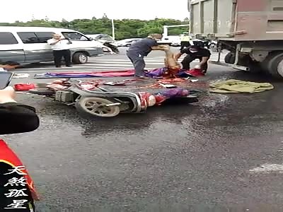 Woman cut in Half after horrific accident