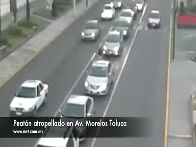 STUPID PEDESTRIAN CRUSHES HIS DEATH