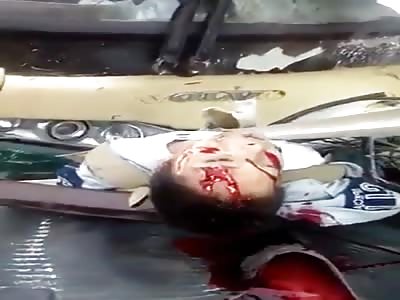 Bus vs Tiny Red Vehicle