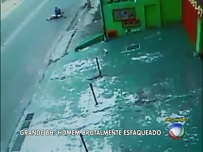 MAN ATTACKED BY CRAZY WITH KNIFE