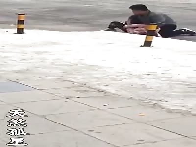 CRAZY MAN ATTACKS WOMAN WITH KNIFE