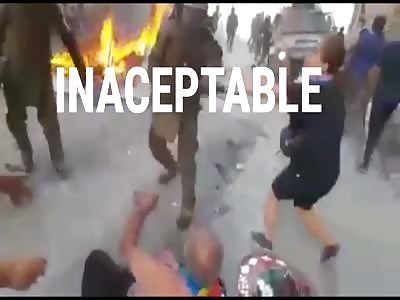 protesters hit by police