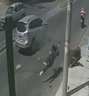 Delivery Boy Go Flying in Brutal Accident