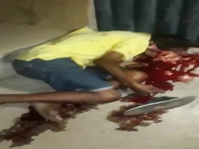 Dead Man with Brains on the Floor