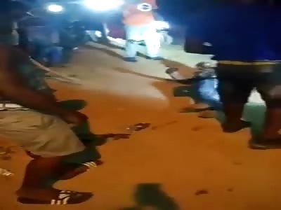 thief tortured by angry mob