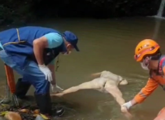 highly decomposed corpse of unidentified person founded in river