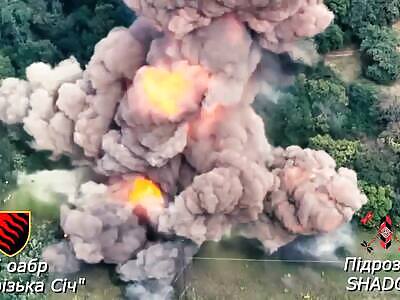 Epic explosion of the Russian MLRS BM-21 