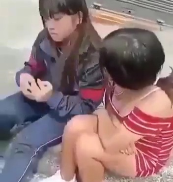 Innocent looking girl Bullied by two Bitches 