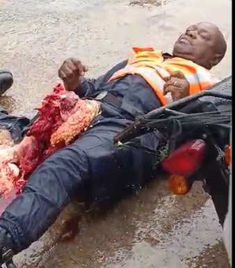 traffic officer crushed in horrible agony