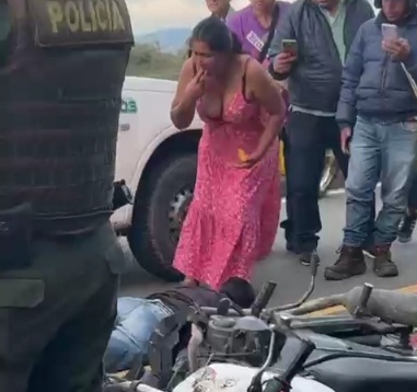 Creepy Woman Tastes the Blood of Dead Bikers on the Road.