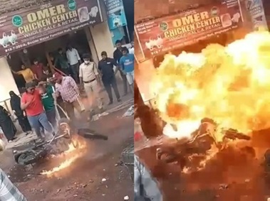  10 Injured After Royal Enfield Explodes While Trying to Douse Fire 