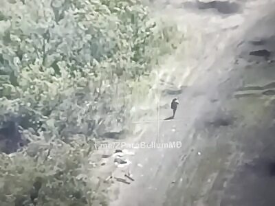 Ukrainian steps on land mine