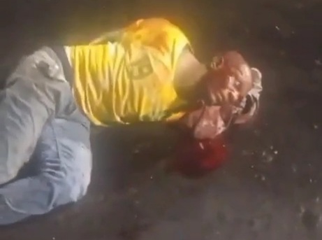 Thief captured tied up and suffer from hard beating 