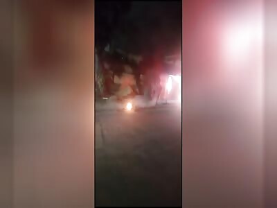 Rapist burned in the street