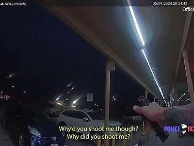 Police Officer Shoots Man Running in Front of a Store With a Gun