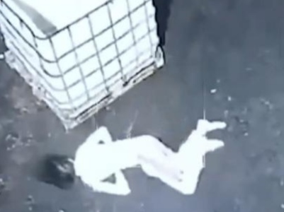Drug Addict Falls from Building in Russia
