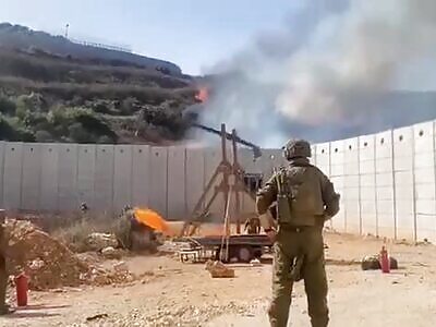 ISRAELI TROOPS SHELL SOUTHERN LEBANON WITH MIDDLE AGES TREBUCHET