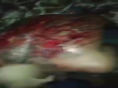 Two Handcuffed Men Tortured by Group of People