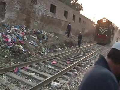 Distracted Old Man Hit by Train