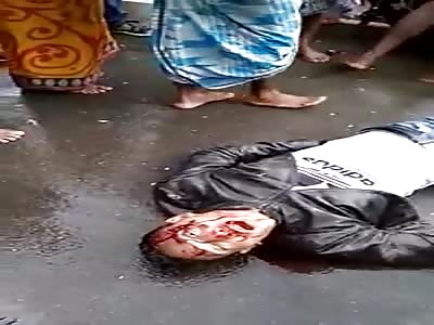 Biker Dying on the Road 