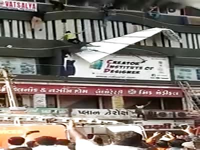 Students Falling to Death from Burning Building