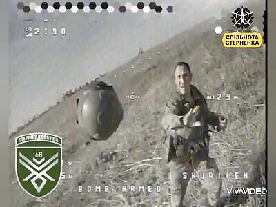 DRONE CHASING TOURIST ARMED WITH HELMET 