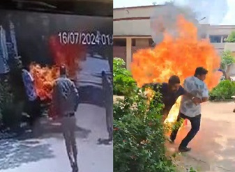Sickening: Son Sets Mother Ablaze at a Police Station in Aligarh