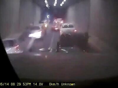 Semi mows down cars in tunnel