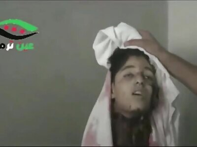 young arab head after bombing