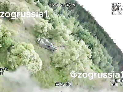 Giant Ukrainian convoy destroyed by the Sudoplatov battalion.