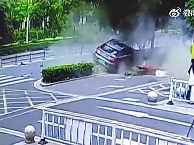 Speeding Car Takes Out Three Scooter Riders