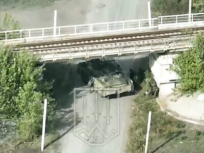 Direct tank hit on the Russians (aftermath included)