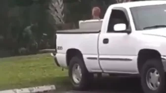 Man Sits on Bumper of his Pickup Blows Head off.