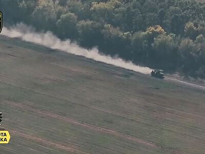 Epic detonation of a Russian BMD after an FPV strike