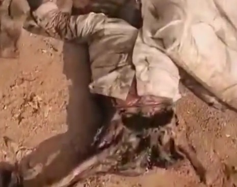 Rotten skeleton and calcinated janjaouid bodies in all sudanian street