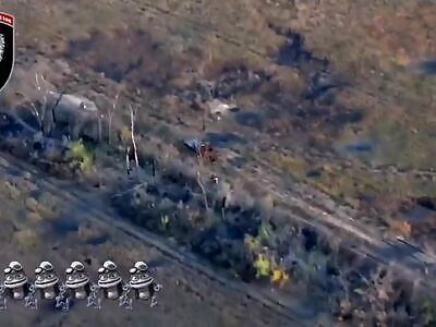 Russian Soldiers On Motorbikes Hit By Artillery Fire