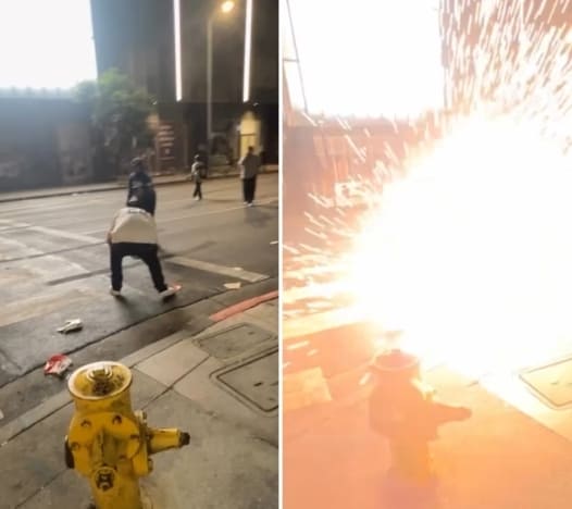 LA Dodgers Fan Blows Hand Off With Fireworks