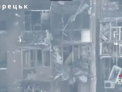 Russian fall from destroyed building in Ukraine