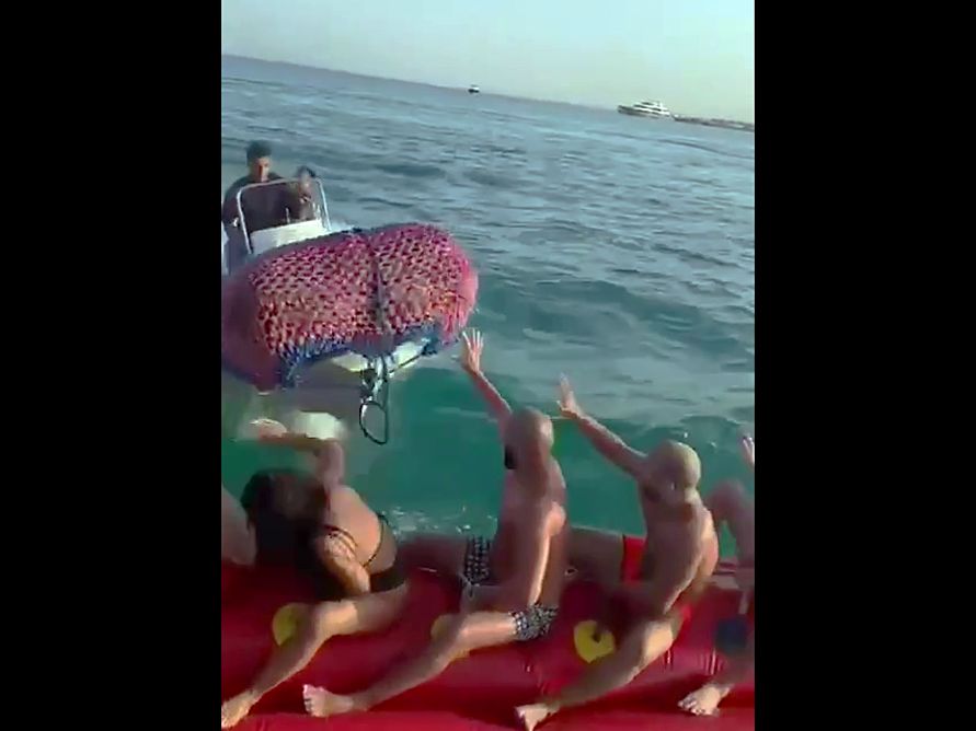 Motorboat Mows Down Banana Boat with Tourists