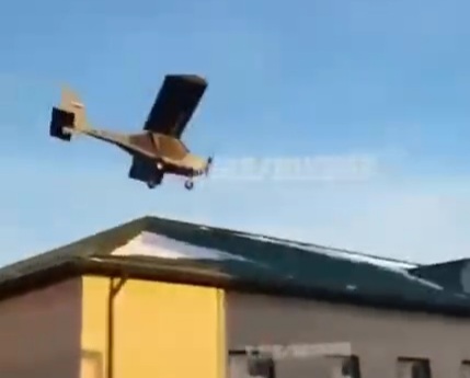 Small Ukrainian Plane Crashes into Russian Building 