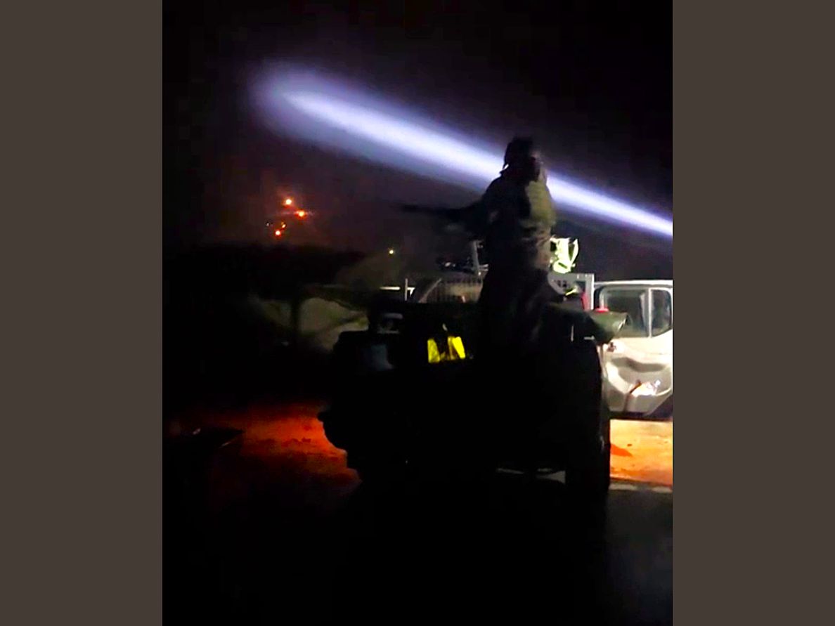 Air Defense Downing Russian Terror-Drones at Night