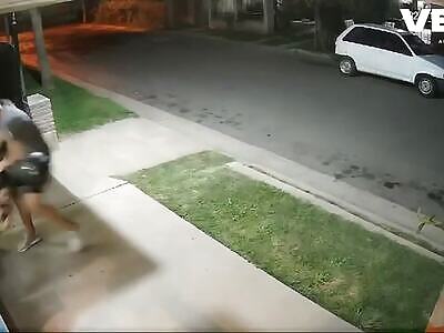 Violent robbery of a woman with a beautiful ass