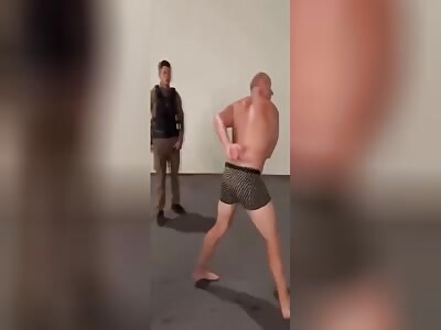 The Russian goes crazy and the police can't handle him