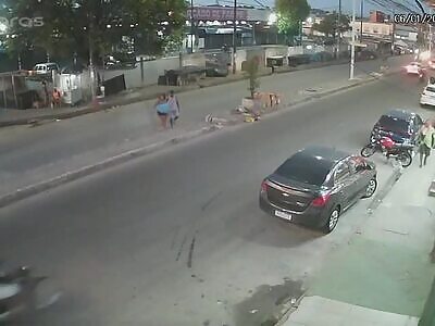 Couple Run Over By Motorcyclist Doing A Wheelie