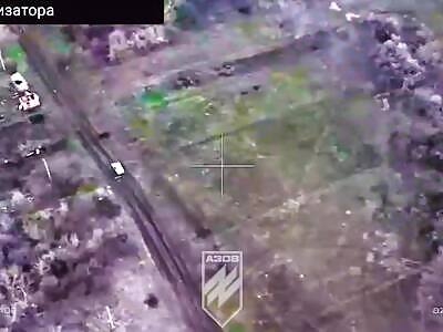 Russian assault group driving civilian cars.