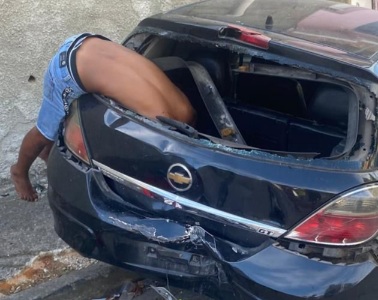 Drunk motorcyclist horrifically crashed into a parked car 