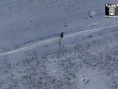 Russians run from drones in Kursk.